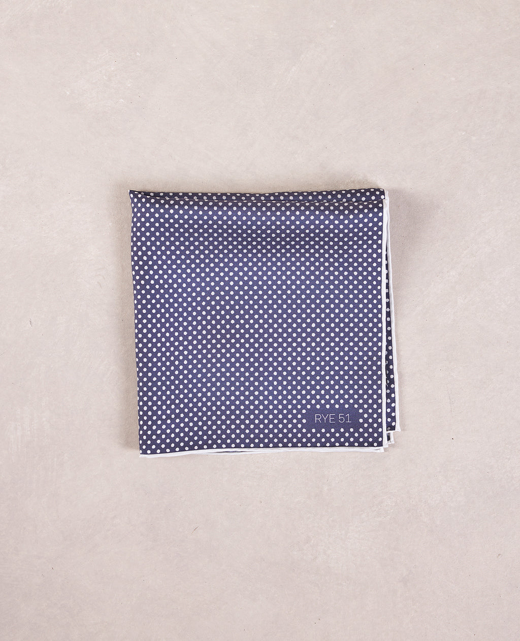 The Silk Pocket Square - 100% Silk Pocket Square - Navy w/ White Polka Dot
